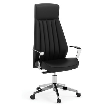 OfficeSource  Empire Collection  Executive Leather High Back with Chrome Frame