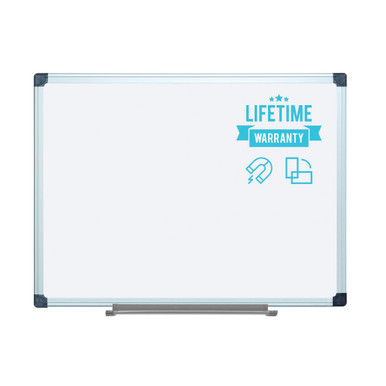 OfficeSource ViZual Collection Magnetic Porcelain Dry-Erase Board with Aluminum Frame – 48” x 72”